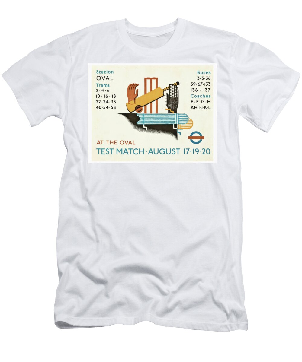 Sp640 Cricket Test Match At the Oval 1935 Vintage Sports Posters T-Shirt