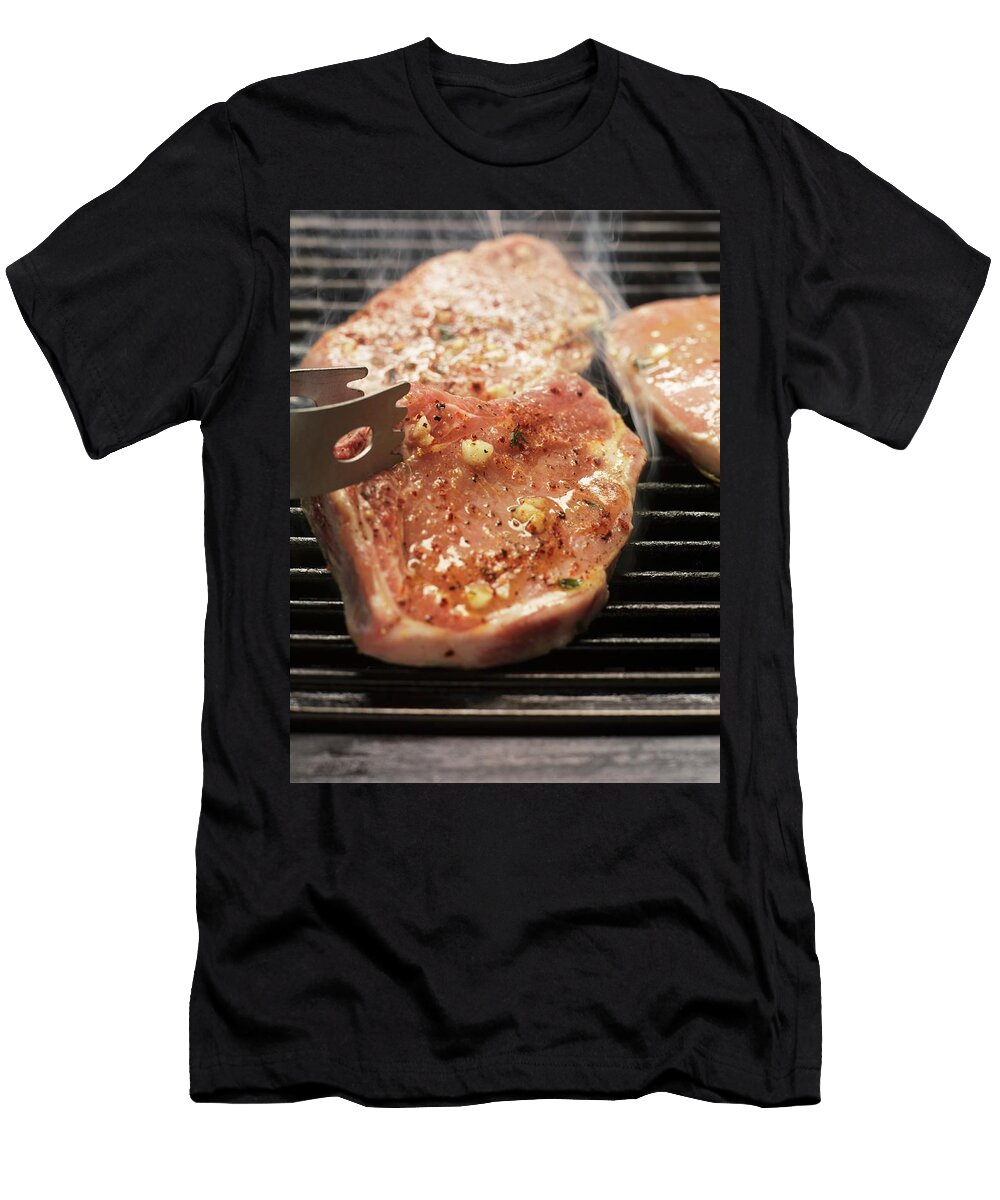 Spiced Pork Steaks on the Barbecue Eising Studio Food Photo Video T-Shirt