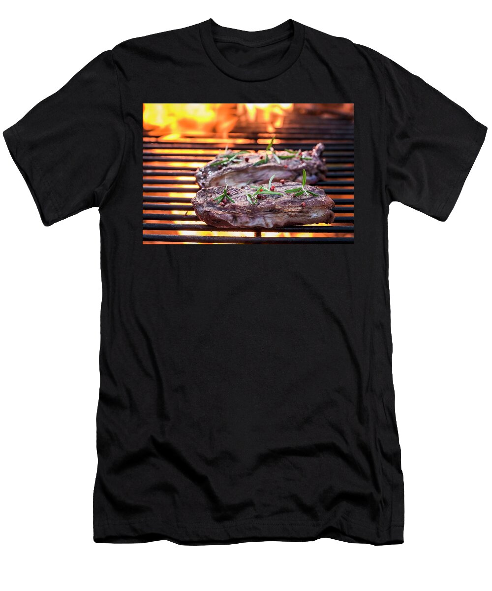 Spicy Ribs on a Barbecue with Fire Shaiith T-Shirt