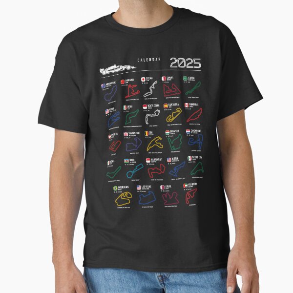 Schedule Formula Racing Cars 2025 (Colorful) Classic T-Shirt