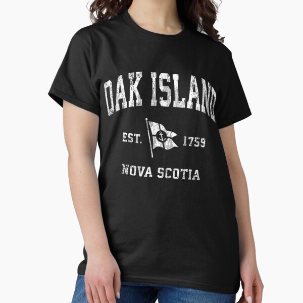 Oak Island Canada Vintage Nautical Boat Anchor Flag Sports Classic T-Shirt