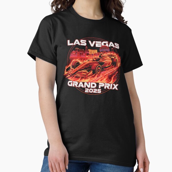 F1 Las Vegas 2025 | Neon Red Fire | Formula 1 Retro Racing Design Classic T-Shirt