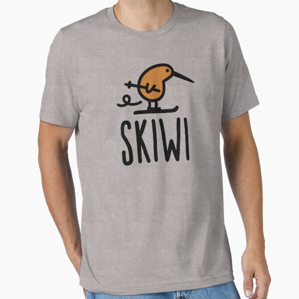Skiwi funny kiwi New Zealand bird ski cartoon Essential T-Shirt