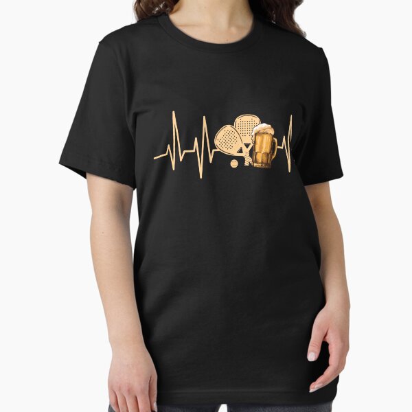 Padel and Beer Heartbeat Funny Padel for beer lovers padel players Essential T-Shirt