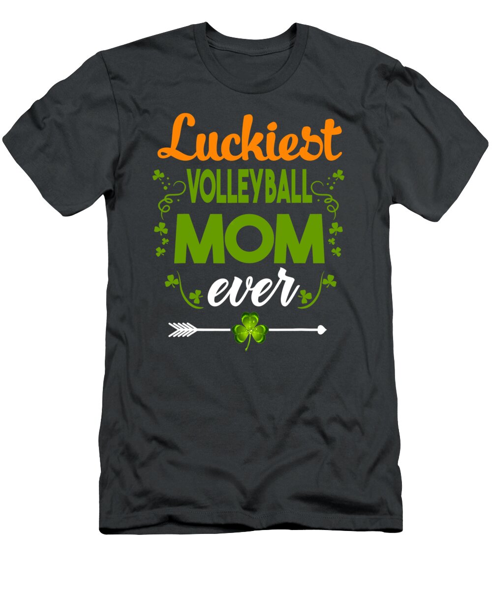 St Patrick Day Luckiest Volleyball Mom Ever Shamrock Julie Hurst T-Shirt