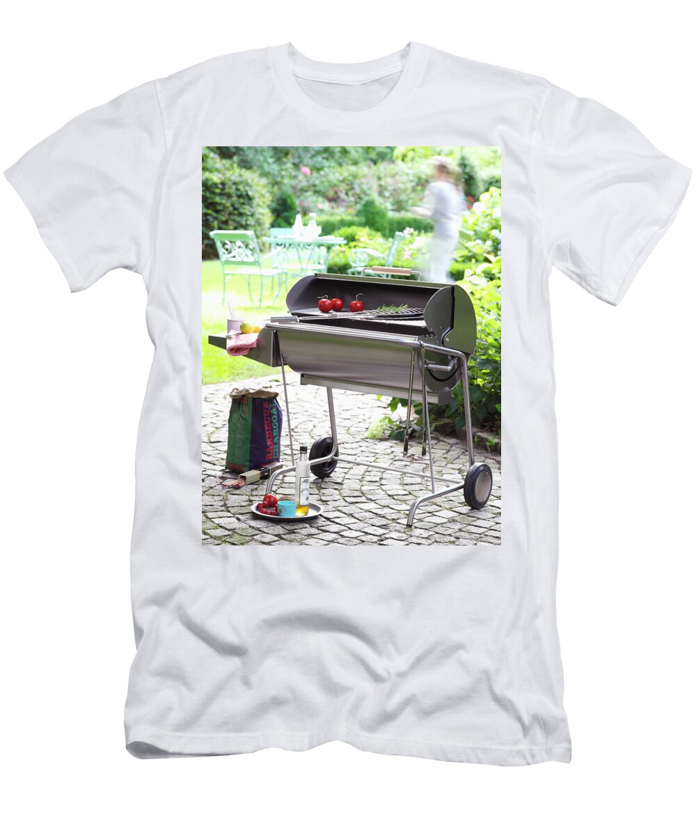Stainless Steel Charcoal Grill on Terrace Kramp Glling Jalag T-Shirt