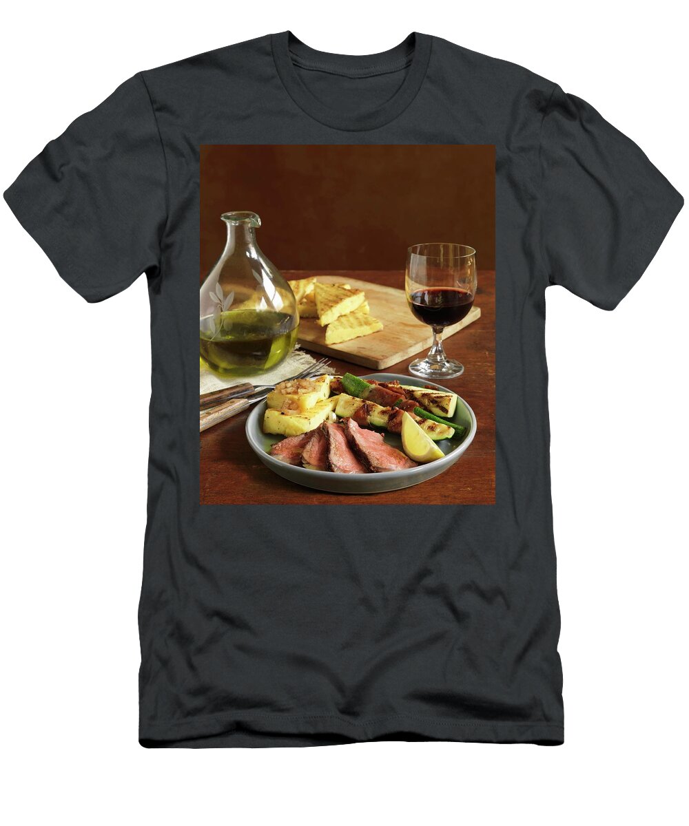Steak with Grilled Polenta and Grilled Vegetables Jim Scherer T-Shirt