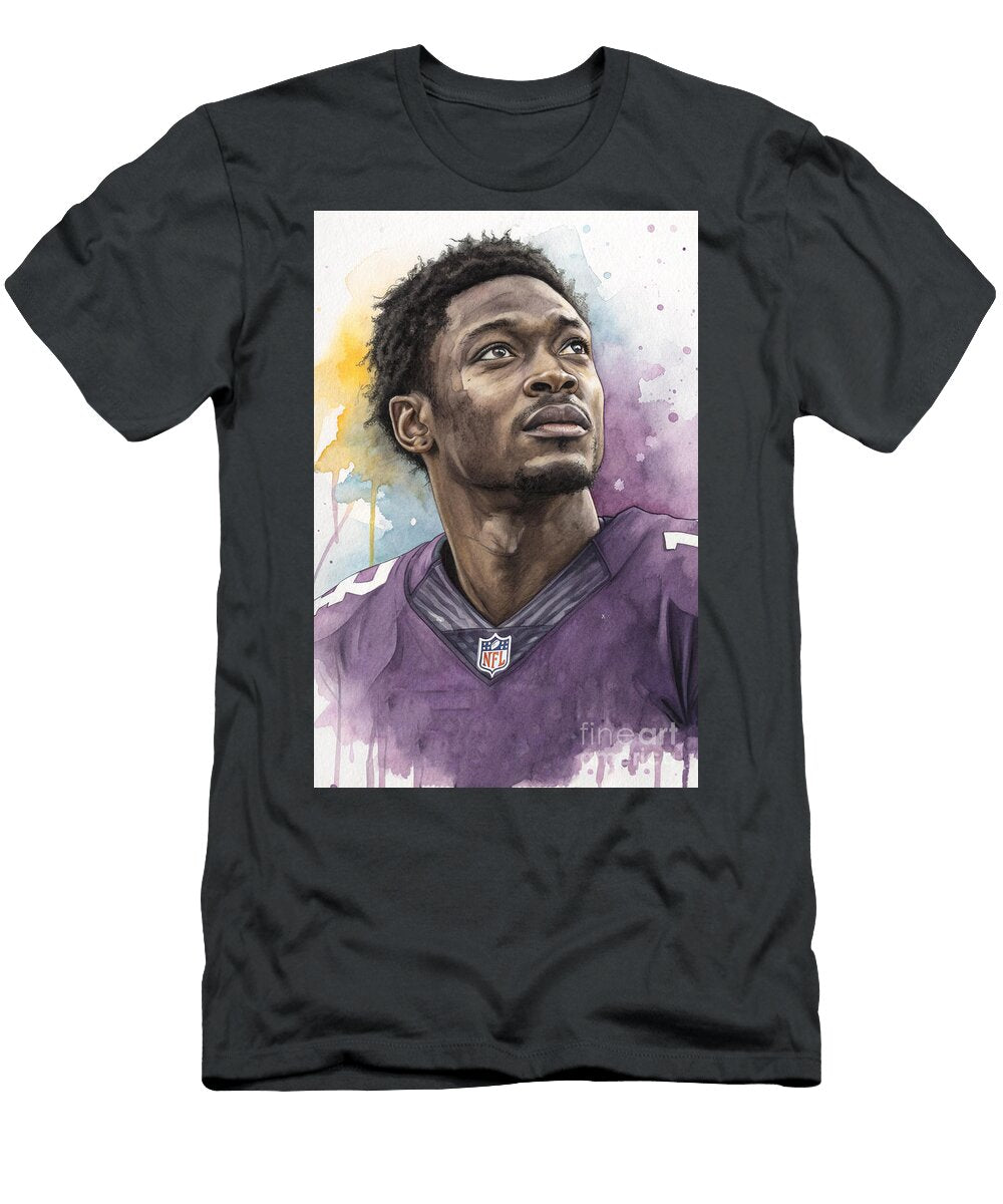 Stefon Diggs Football Player in Thoughtful Pose Carlos V T-Shirt