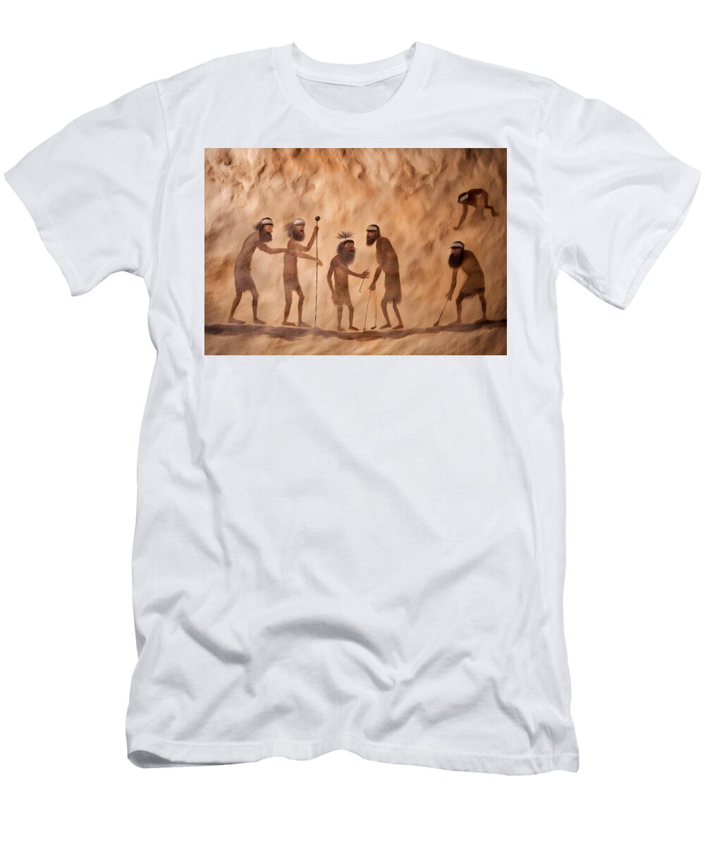 Stone Age Golf a Dispute At the Nineteenth Over Bat Sizes and Shapes Is Settled By the Referee Ian Hutson T-Shirt