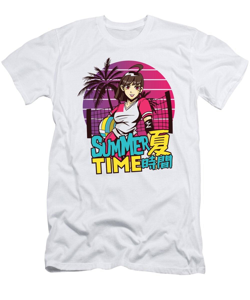 Summer Girl Manga Beach Volleyball Summertime Designed By Vexels T-Shirt