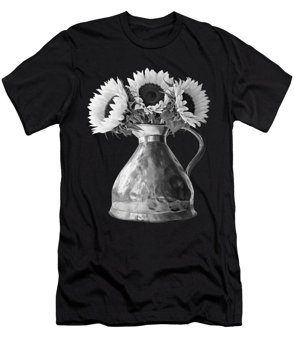 Sunflowers in Copper Pitcher in Mono Gill Billington T-Shirt