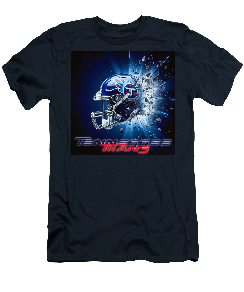 Tennessee Titans Helmet Explosion Kevin Walker and Pixel Reverie T-Shirt