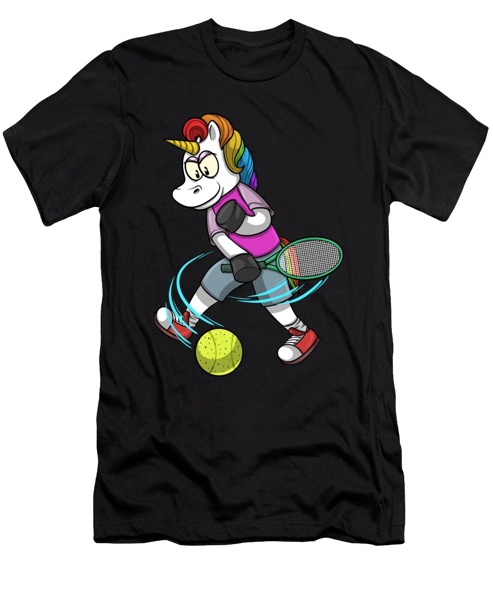 Tennis Player Unicorn Tennis Colorfulsnow T-Shirt