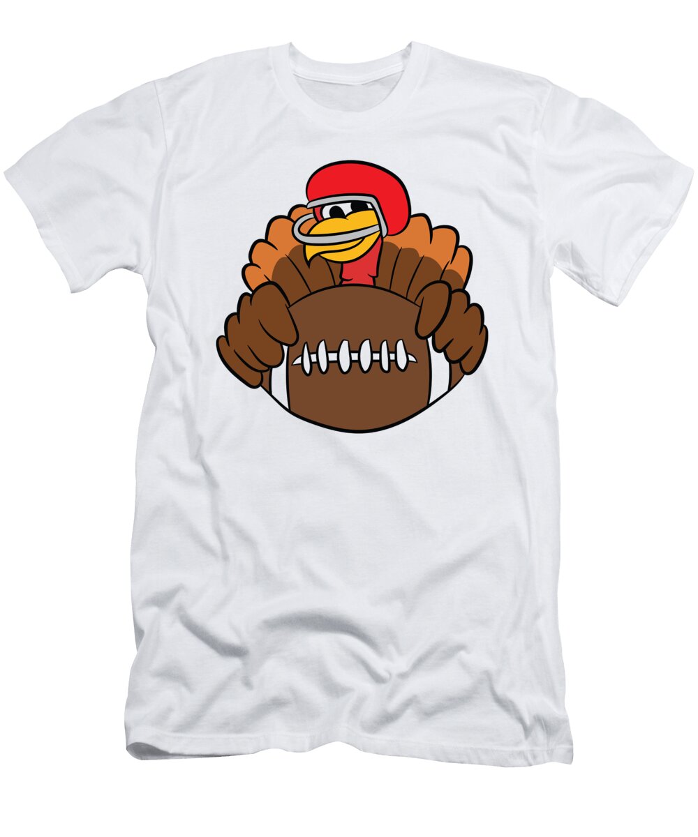 Thanksgiving Football Player Turkey Football Eq Designs T-Shirt