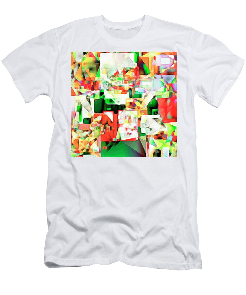The Football Quarterback in Abstract Cubism 20170328 Square Wingsdomain Art and Photography T-Shirt