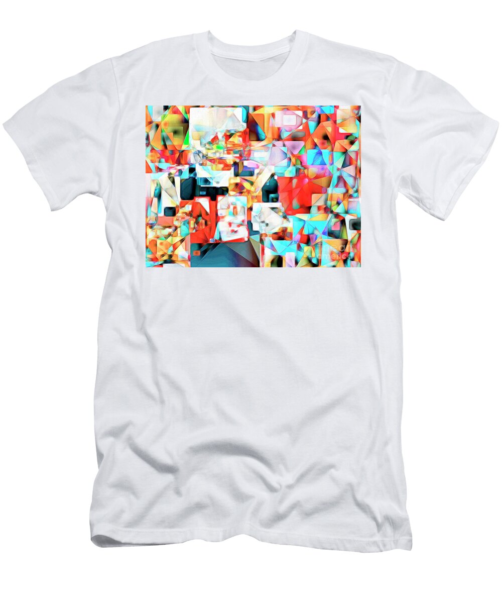 The Football Quarterback in Abstract Cubism 20170328c2 Wingsdomain Art and Photography T-Shirt