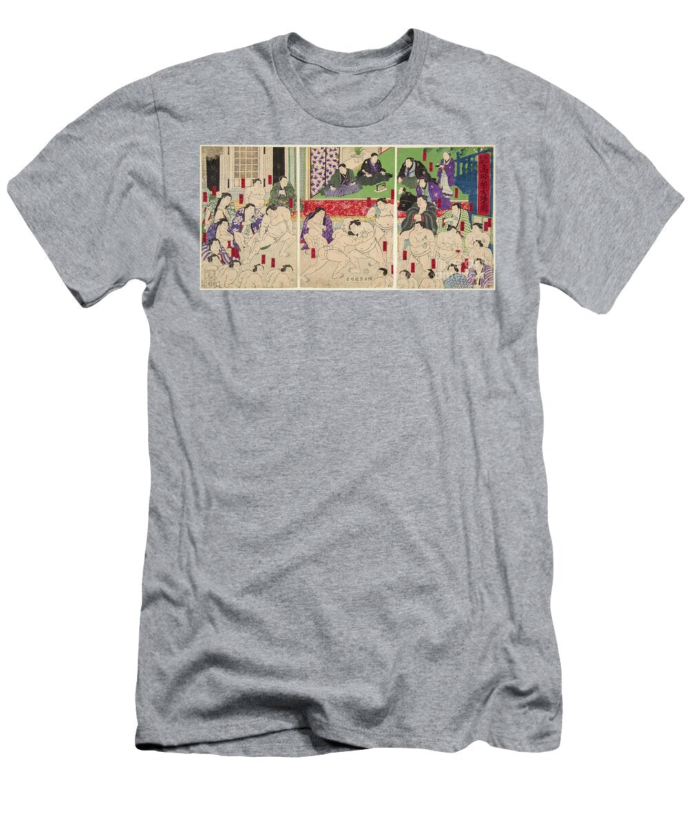 The Sumo Sumo Takasago Beya School 1876 Utagawa Kuniaki T-Shirt