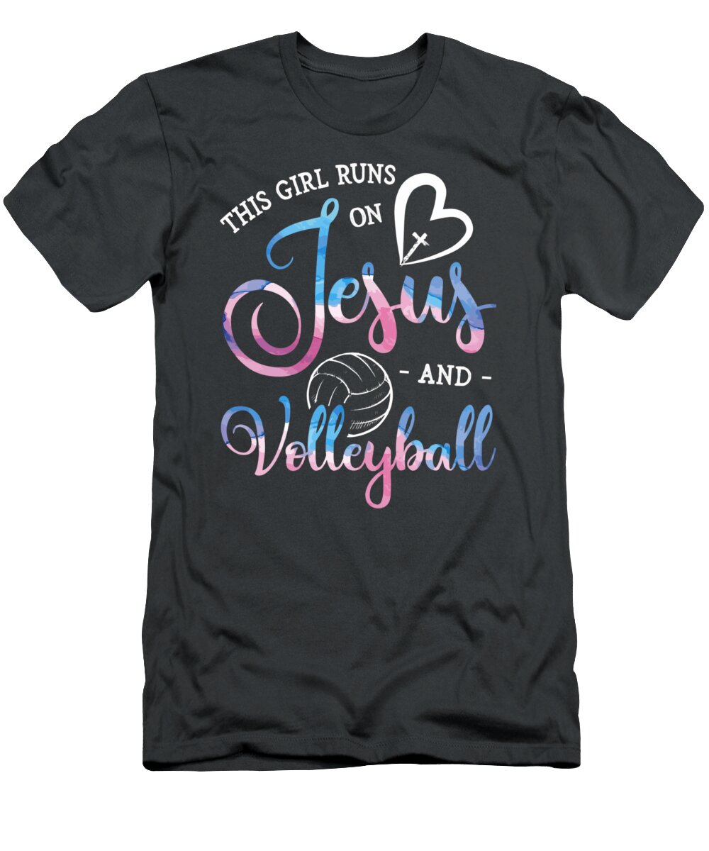 This Girl Runs on Jesus and Volleyball Player Christian Rian Joanie T-Shirt