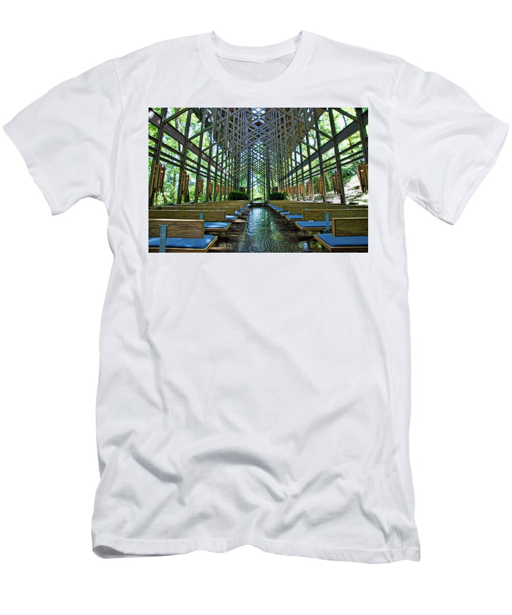 Thorncrown Chapel Interior Cricket Hackmann T-Shirt