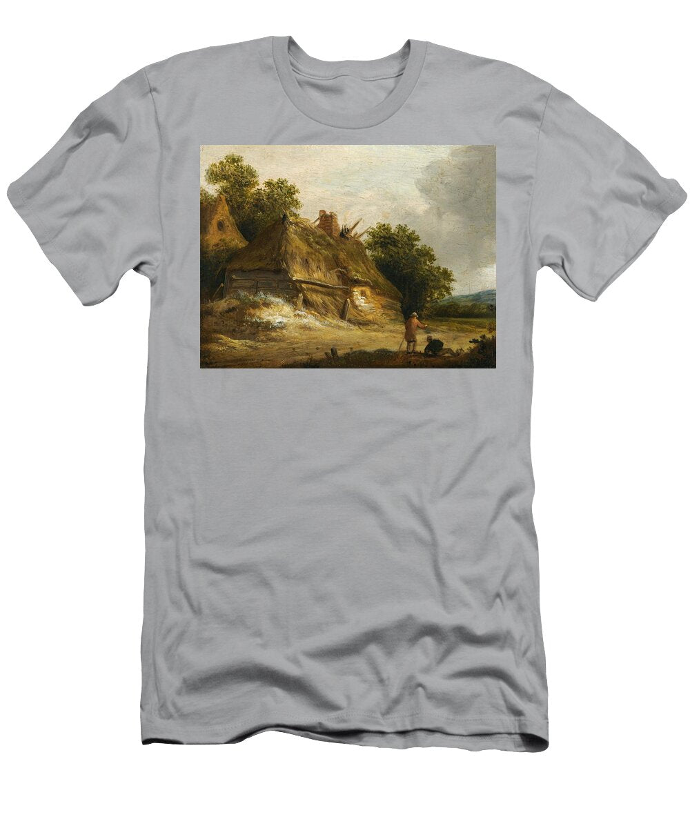 Three Figures Passing Along a Road Before a Cottage Two Figures Passing Along a Road Before a Cottag Roelof Jansz Van Vries Dutch T-Shirt