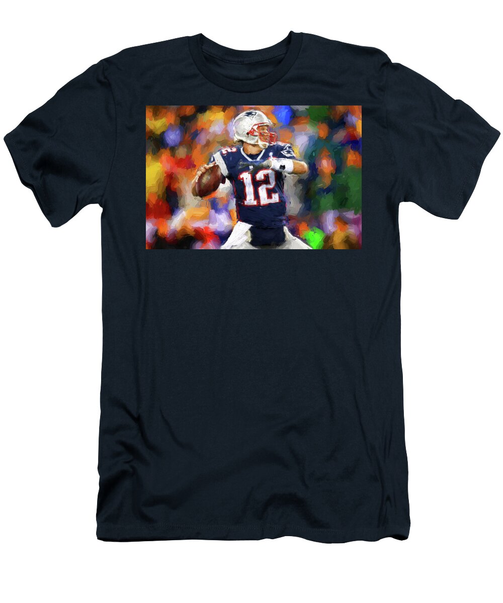 Tom Brady Art Painting Joann Vitali T-Shirt