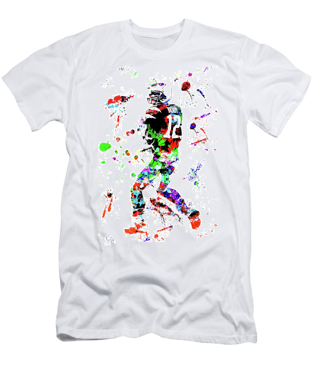 Tom Brady Watercolor Art Joann Vitali T-Shirt