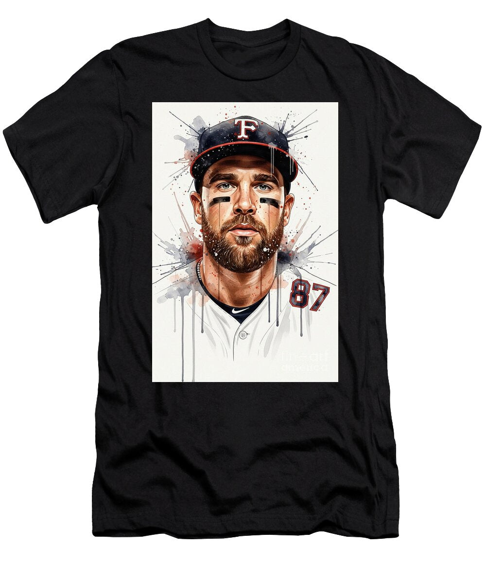 Travis Kelce Portrait Splatter Effect Carlos V T-Shirt
