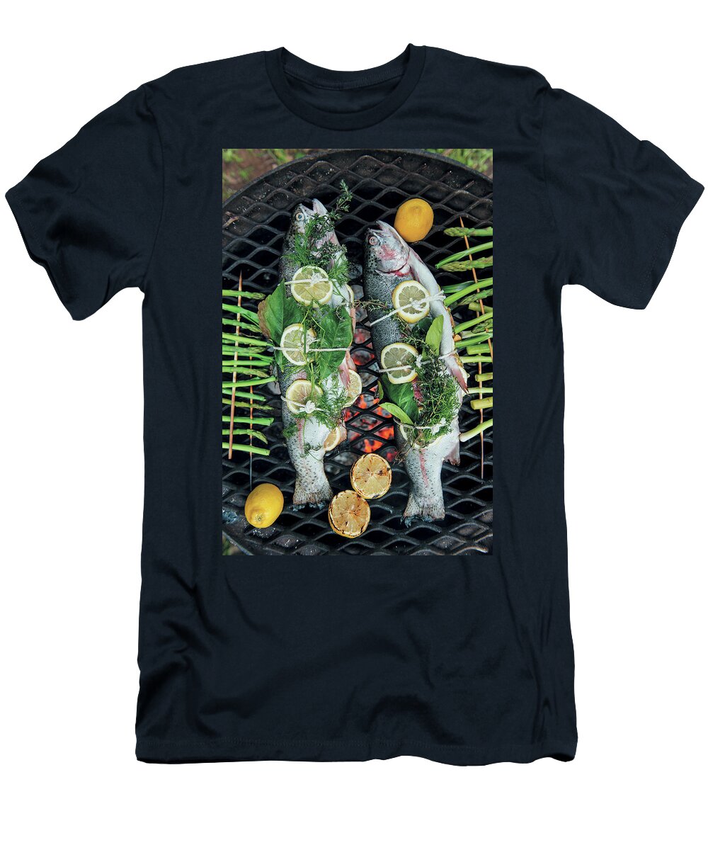 Trout with Butter Lemon and Herbs on a Grill Great Stock T-Shirt
