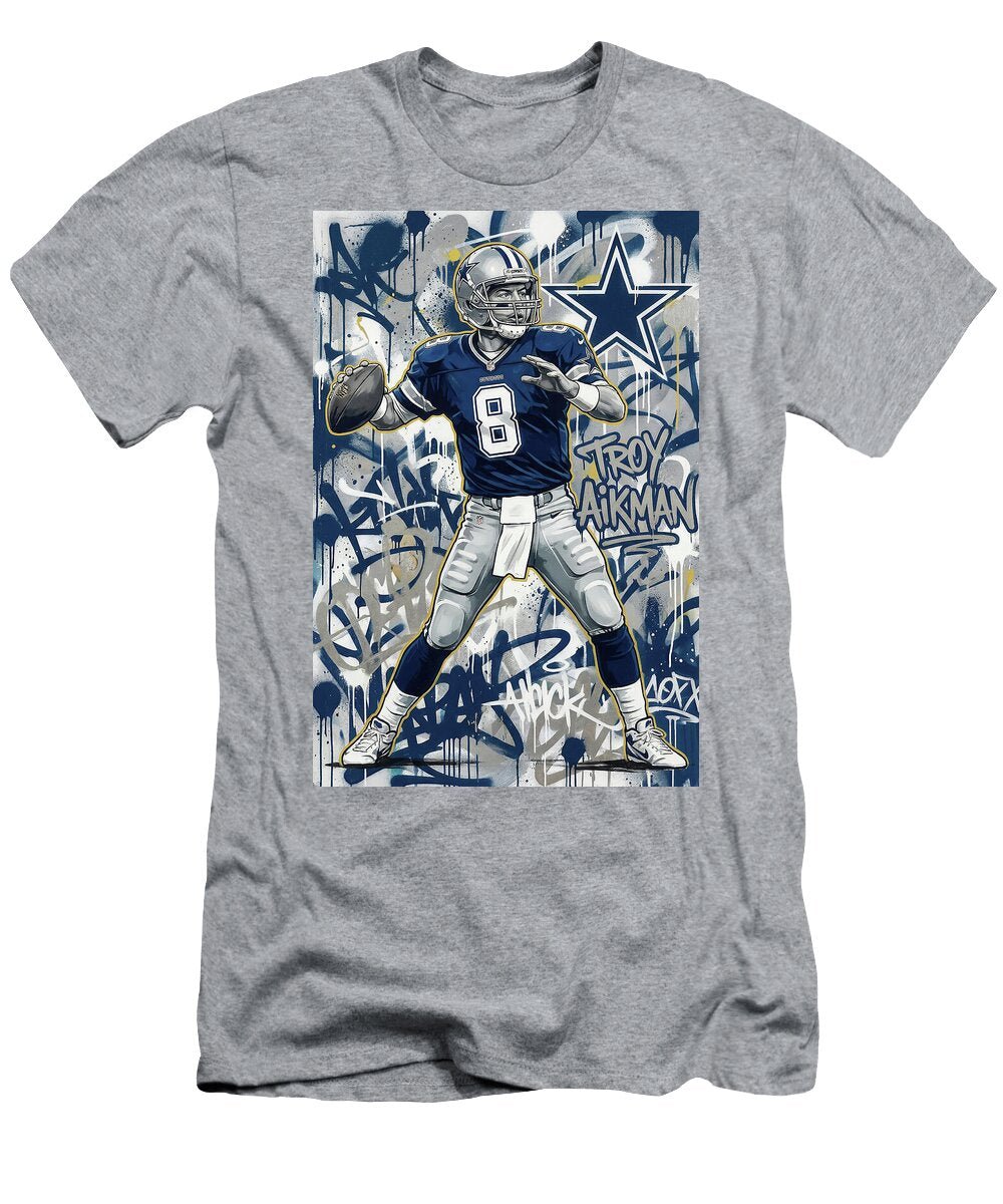 Troy Aikman Graffiti Poster Football Player NFL Sampadart Gallery T-Shirt