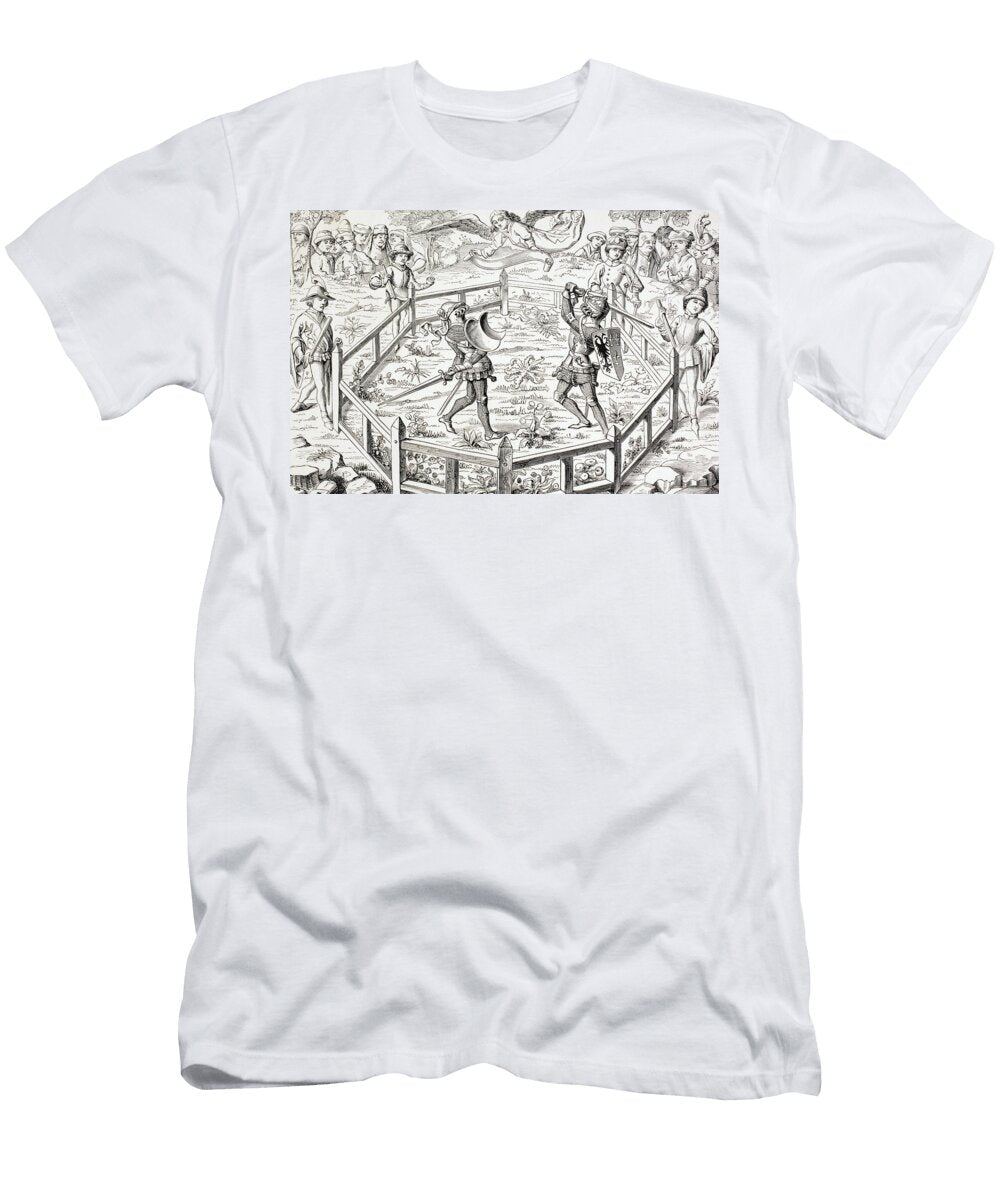 Two Knights Fight a Duel After a Ken Welsh T-Shirt