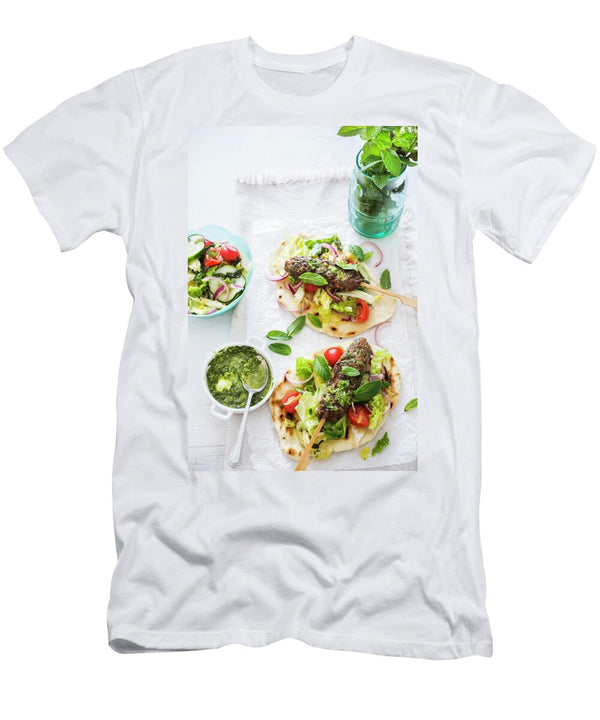 Two Pita Breads with Kofta Mint Sauce and Fresh Salad Maricruz Avalos Flores T-Shirt