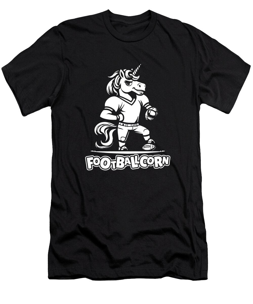 Unicorn Player Footballer Football American Footballcorn Crazy Squirrel T-Shirt