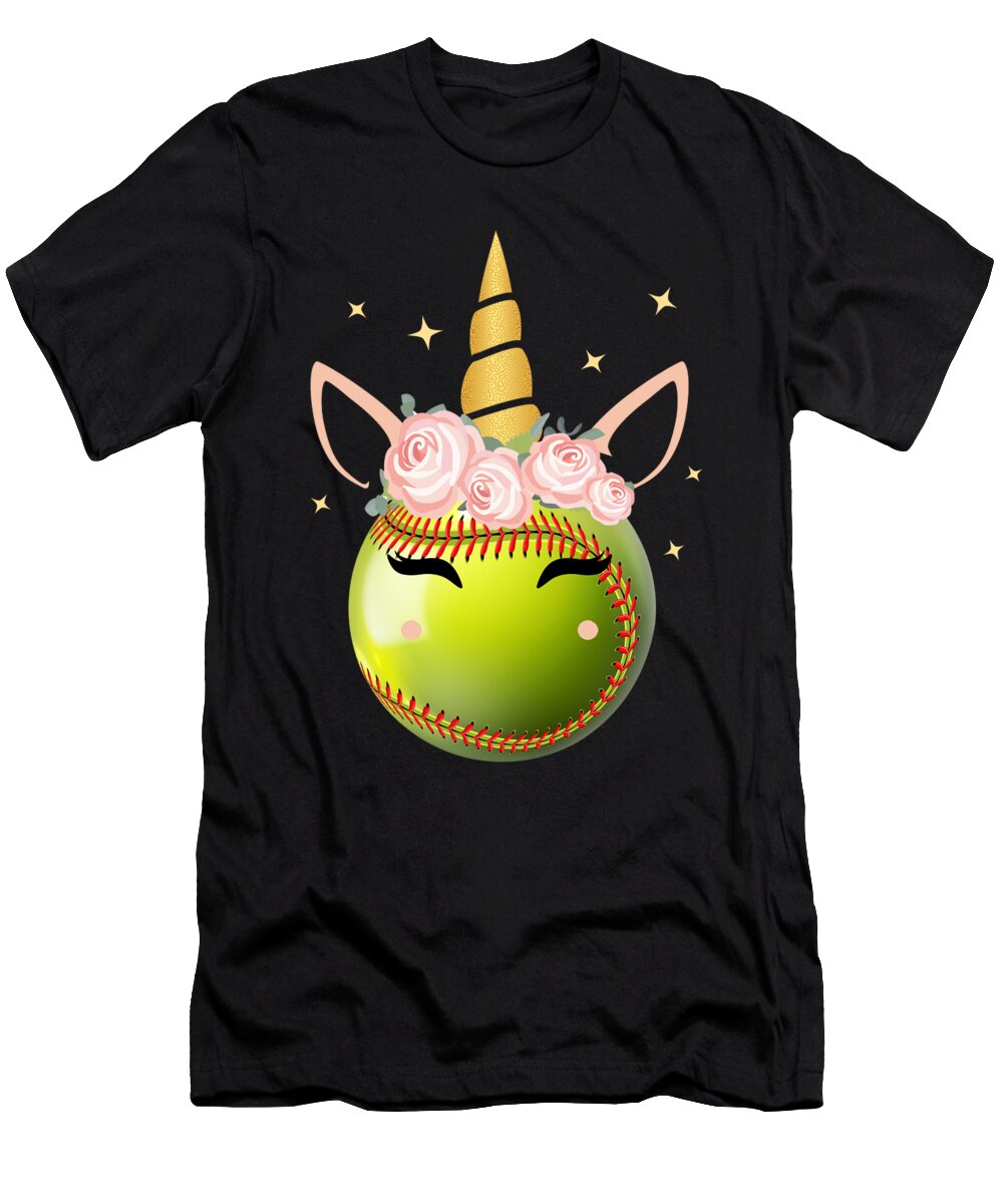 Unicorn Softball Baseball Ball Pitcher Catcher Gift Thomas Larch T-Shirt