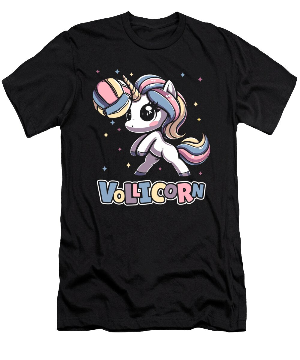 Unicorn Volleyball Vball Beach Vollicorn Crazy Squirrel T-Shirt
