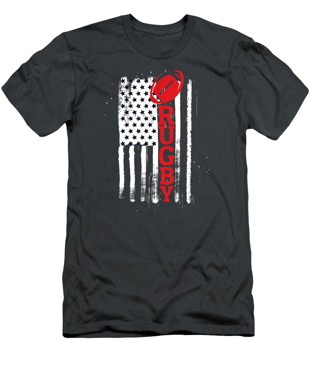 USA Flag Rugby Vintage Rugby Lover Cute Independence Day Emiliano5romey T-Shirt