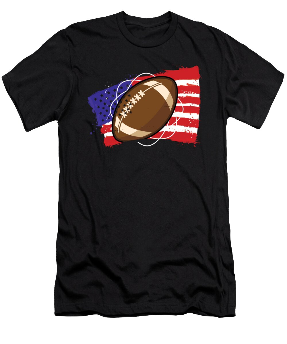 USA Rugby Ball Flag American Football Gift Thomas Larch T-Shirt