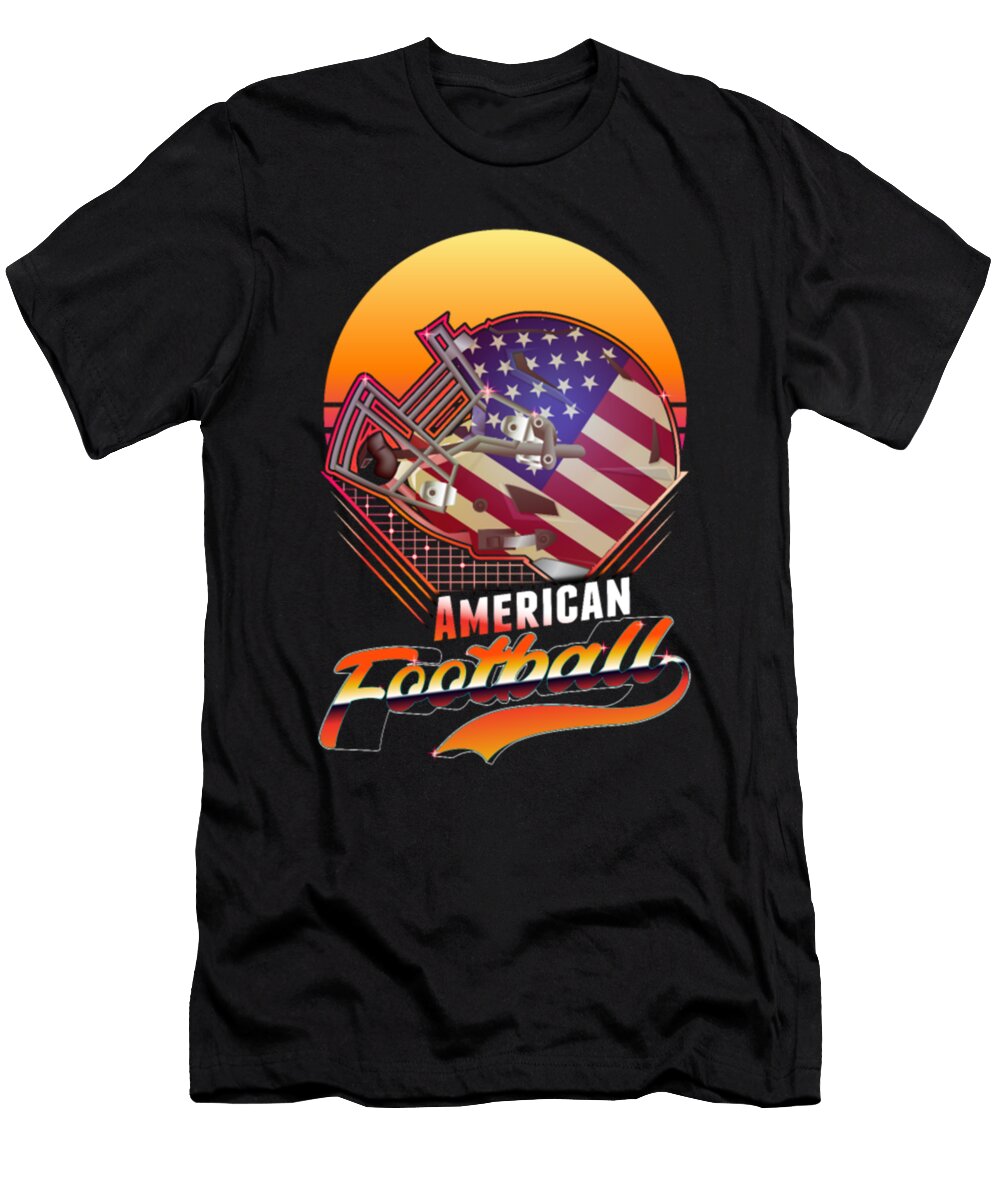 Vaporwave American Football 80s 90s Sports Lover Tinh Tran Le Thanh T-Shirt