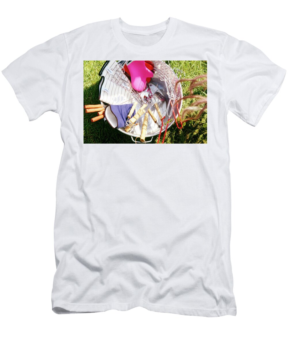 Various Oven Mitts and Grill Tongs in a Large Pan Jalag Ralf C Stradtmann T-Shirt