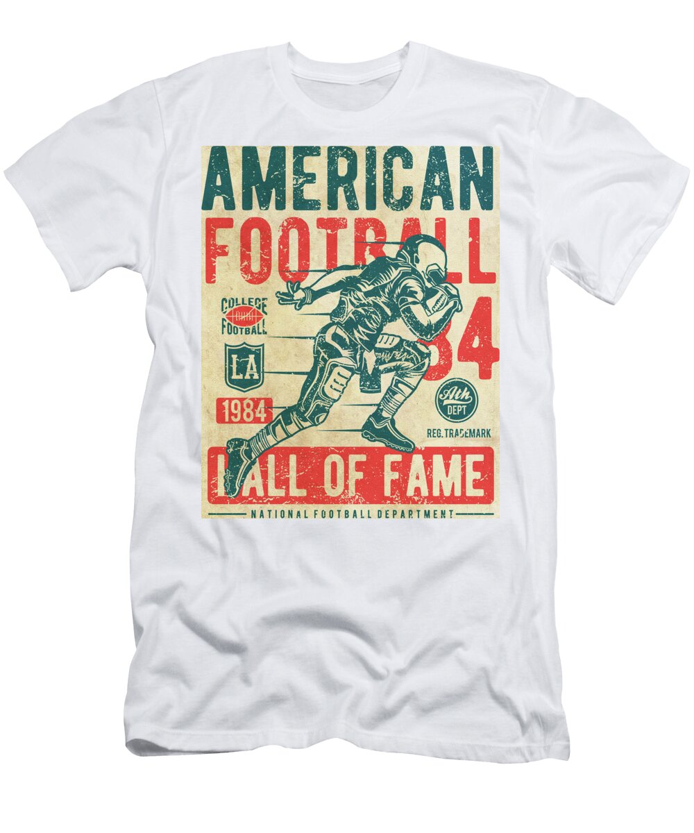 Vintage American Football Poster Kevin Walker and Pixel Reverie T-Shirt