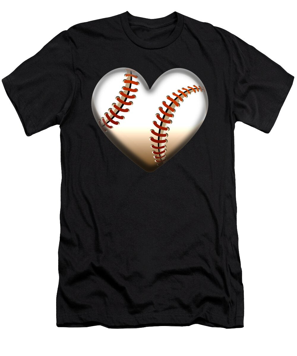 Vintage Baseball Heart Valentines Day Design for Players Art Frikiland T-Shirt