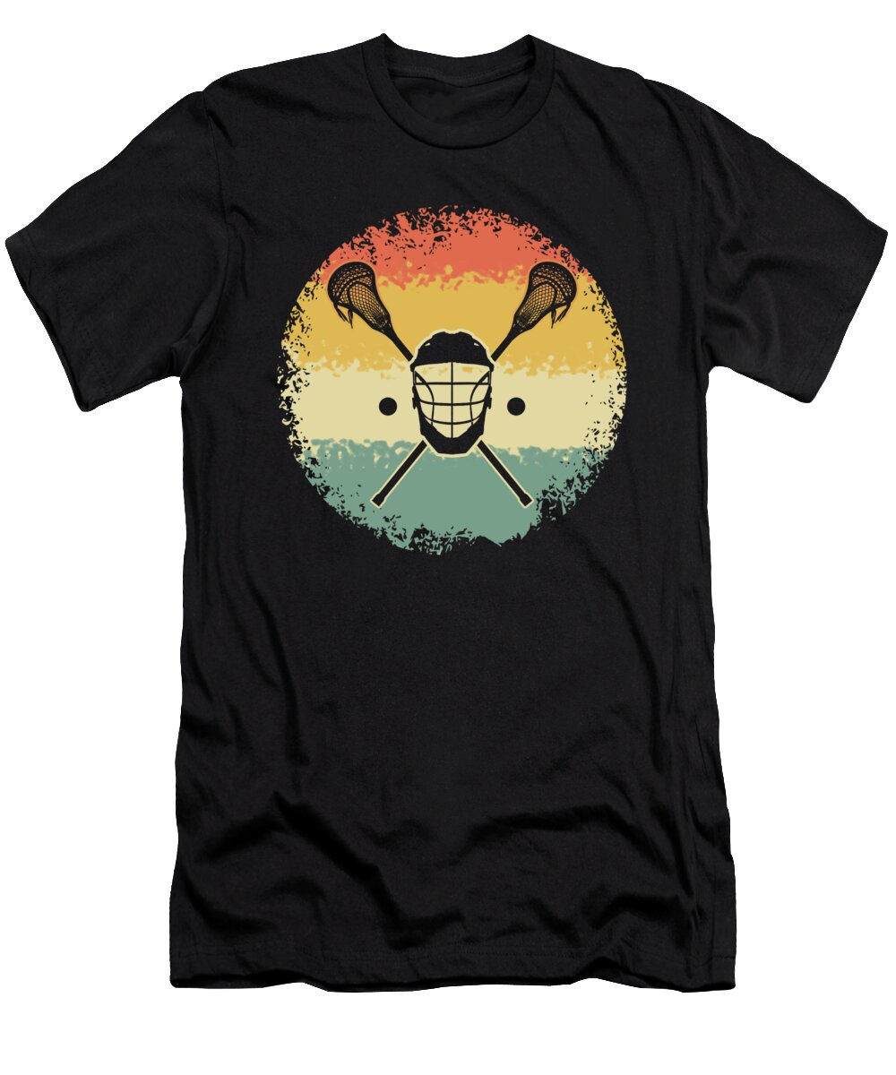 Vintage Lacrosse Player Gift Lacrosse Helmet Larcrosse Sticks Kanig Designs T-Shirt