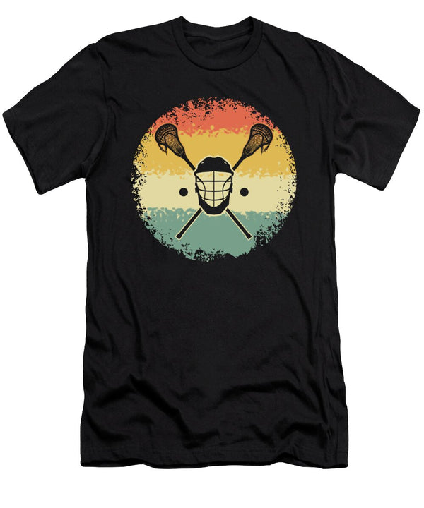 Vintage Lacrosse Player Gift Lacrosse Helmet Larcrosse Sticks Kanig Designs T-Shirt