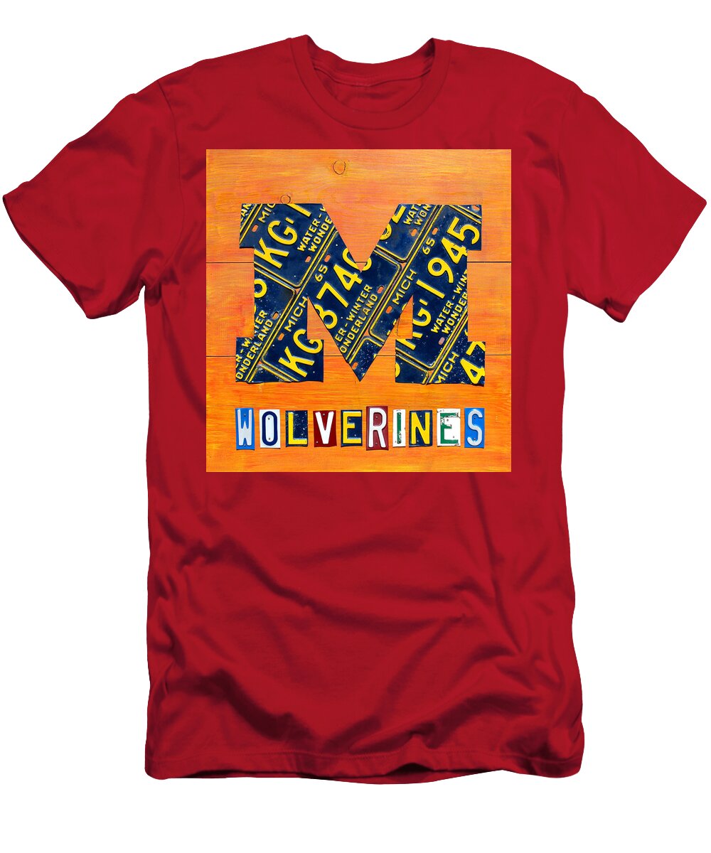 Vintage Michigan License Plate Art Design Turnpike T-Shirt