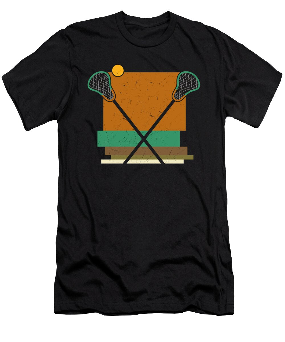 Vintage Retro Lacrosse Player Silhouette Maximus Designs T-Shirt