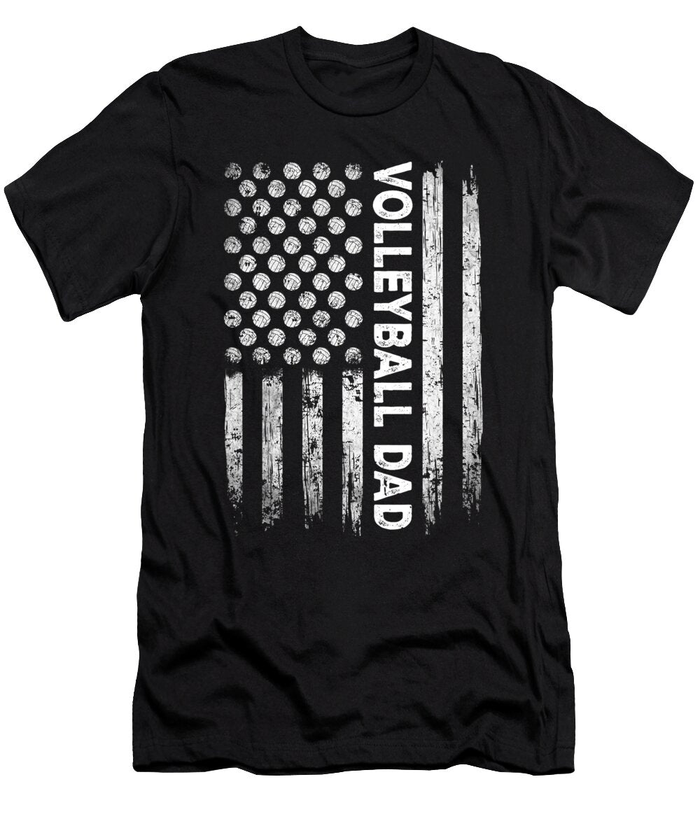 Vintage Volleyball Dad USA Flag Retro Fathers Day Daddy Papa Dh Bubble T-Shirt
