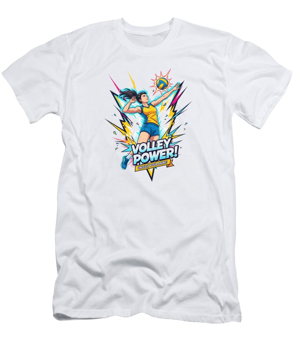 Volley Power Unleash Your Anime Dynamic Volleyball Girl Design Dream Stuff T-Shirt