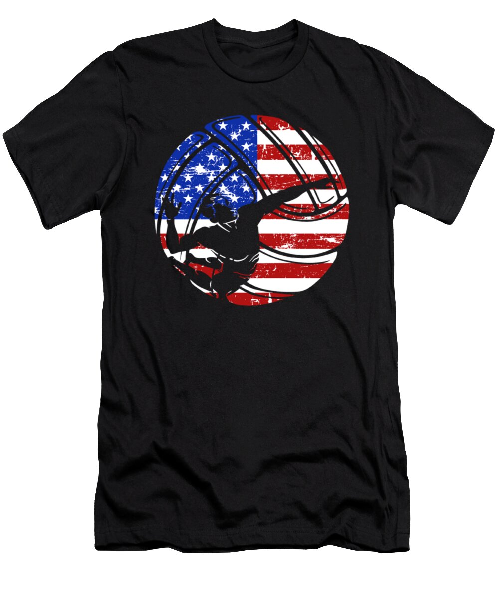 Volleyball American Flag Gift Tinh Tran Le Thanh T-Shirt