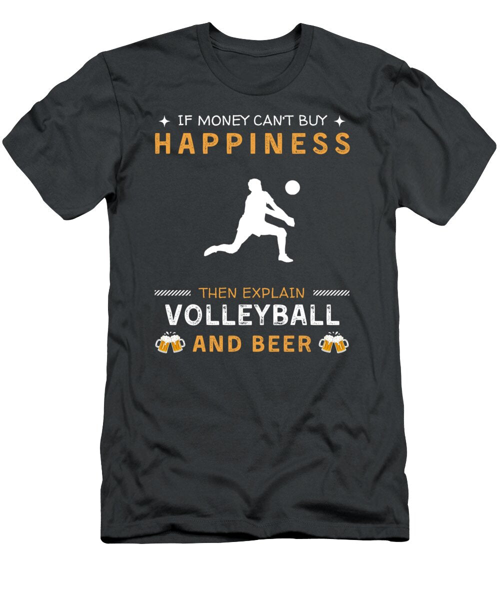 Volleyball and Beer Funny Happiness in Every Game Awesome Store T-Shirt