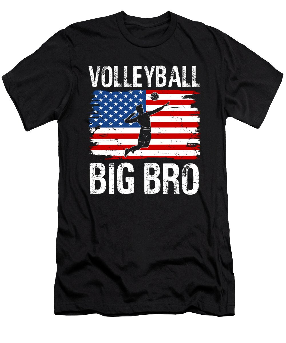 Volleyball Big Bro American Flag Dhbubble T-Shirt