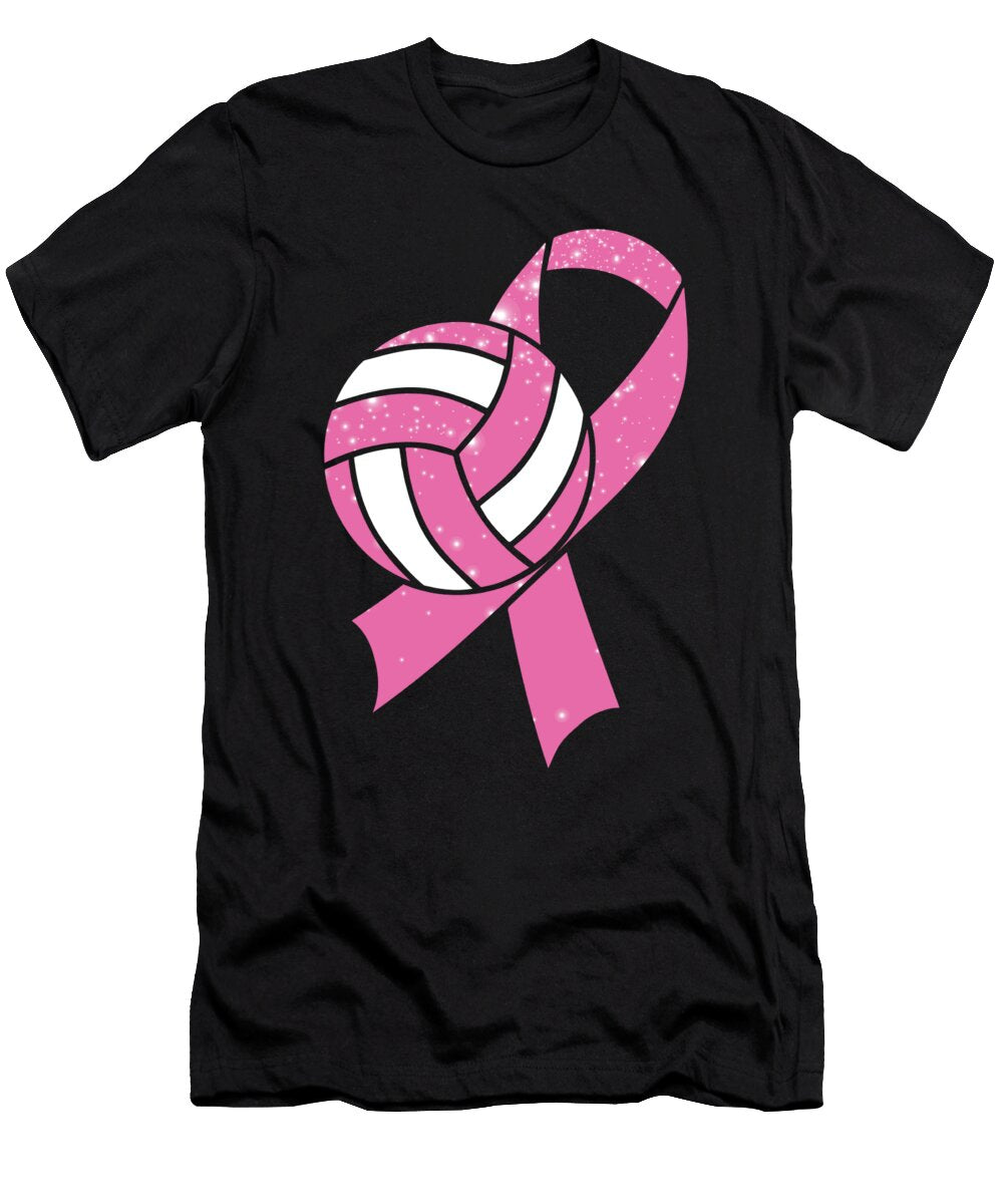 Volleyball Breast Cancer Pink Ribbon Gift Thomas Larch T-Shirt